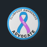 Clubfoot Awareness Advocate Ribbon White Button<br><div class="desc">Clubfoot Awareness Advocate Ribbon White Button for awareness and support for people with clubfoot.</div>