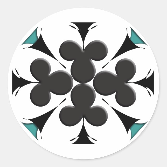 Clubs Classic Round Sticker (Front)