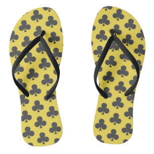 Clubs Clovers Poker Game Pattern Flip Flops
