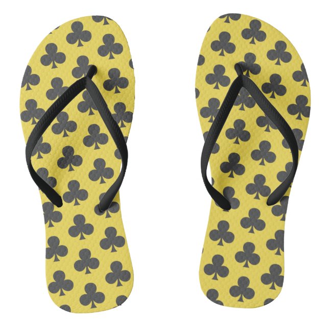 Clubs Clovers Poker Game Pattern Flip Flops (Footbed)