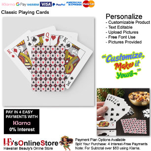 Clubs Diamonds Hearts & Spades Suit Playing Cards 