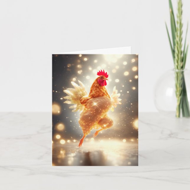 Cluck and Sparkle - sparkling chicken  Card (Front)
