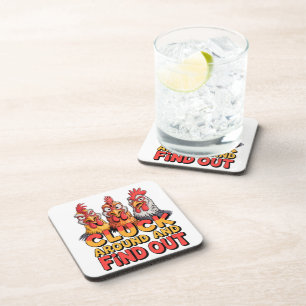 Cluck Around Chickens Coaster