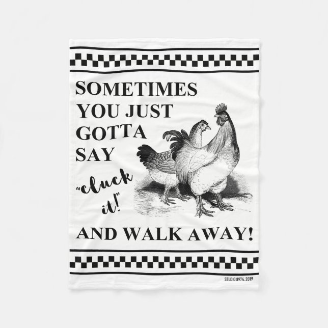 "CLUCK IT!" FLEECE BLANKET (Front)