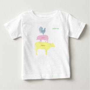 cluck, oink, moo Customisable Baby T-Shirt