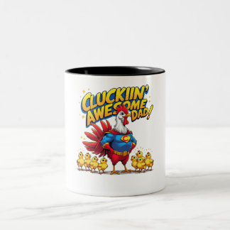 Cluckin’ Awesome Dad – Funny Two-Tone Coffee Mug