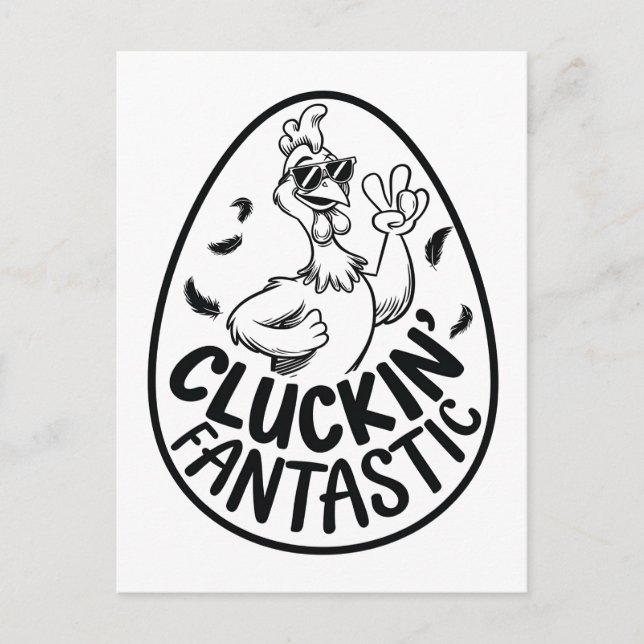 Cluckin' Fantastic Chicken-Themed Humorous Design  Postcard (Front)