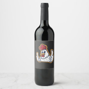 Clucky the Cheerful Chicken Wine Label