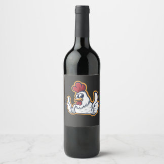 Clucky the Cheerful Chicken Wine Label