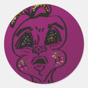 Clueless Bunny  Classic Round Sticker