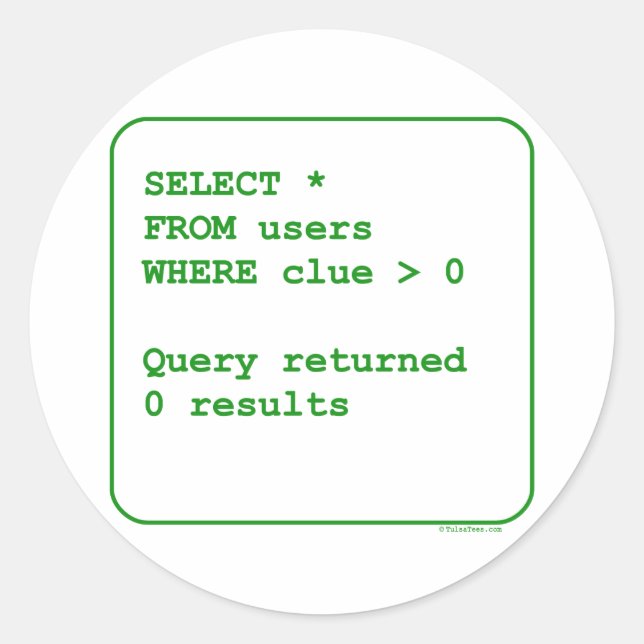 Clueless Users Classic Round Sticker (Front)