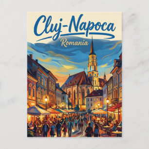 Cluj-Napoca Old Town Romania Postcard