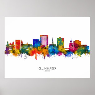 Cluj-Napoca Romania Skyline Poster
