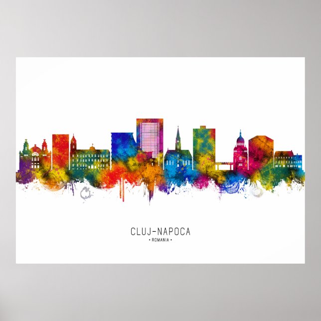 Cluj-Napoca Romania Skyline Poster (Front)
