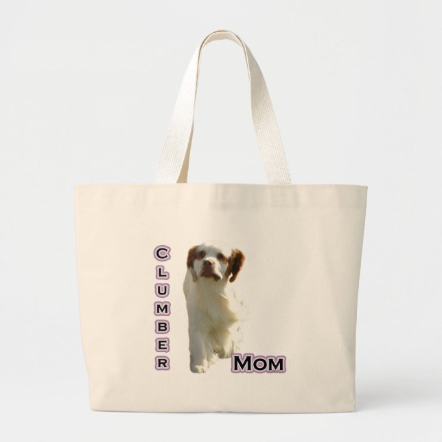 Clumber Mum 4 Large Tote Bag (Front)