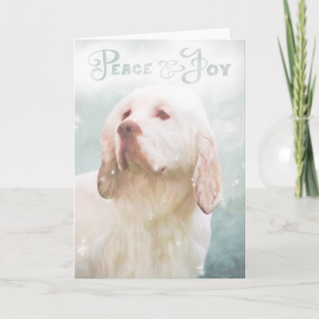 Clumber Spaniel Christmas Card (Front)