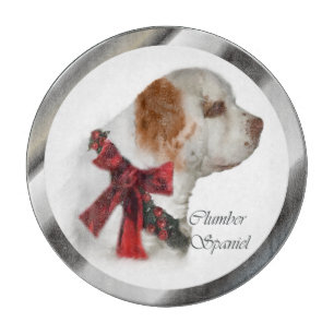 Clumber Spaniel Christmas Cutting Board