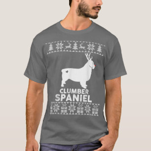 Clumber Spaniel Dog Lover Reindeer Ugly Christmas T-Shirt