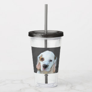 Clumber Spaniel Painting - Cute Original Dog Art Acrylic Tumbler