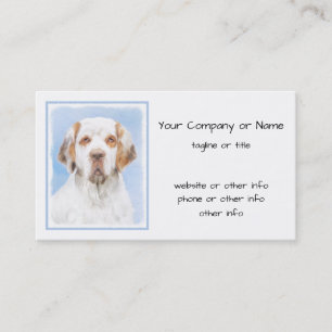 Clumber Spaniel Painting - Cute Original Dog Art Business Card