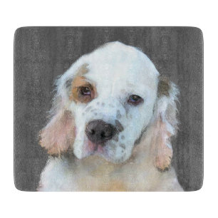 Clumber Spaniel Painting - Cute Original Dog Art Cutting Board
