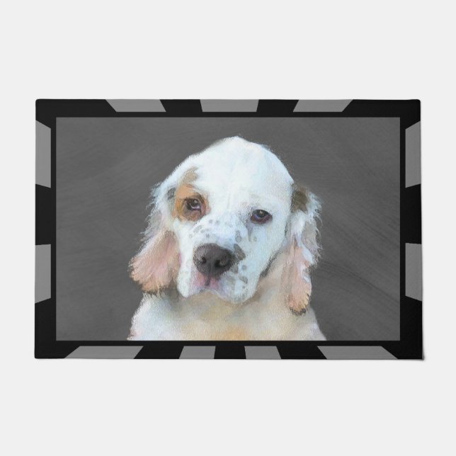 Clumber Spaniel Painting - Cute Original Dog Art Doormat (Front)