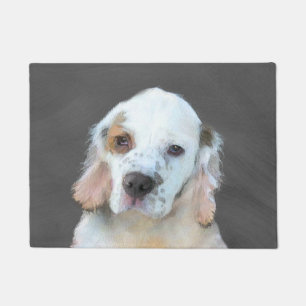 Clumber Spaniel Painting - Cute Original Dog Art Doormat