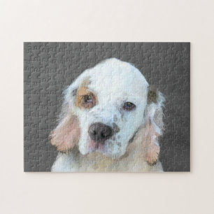 Clumber Spaniel Painting - Cute Original Dog Art Jigsaw Puzzle