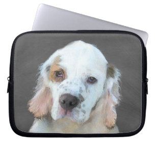 Clumber Spaniel Painting - Cute Original Dog Art Laptop Sleeve