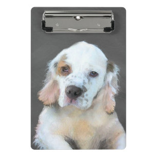 Clumber Spaniel Painting - Cute Original Dog Art Mini Clipboard