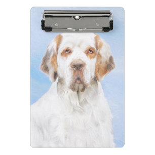 Clumber Spaniel Painting - Cute Original Dog Art Mini Clipboard