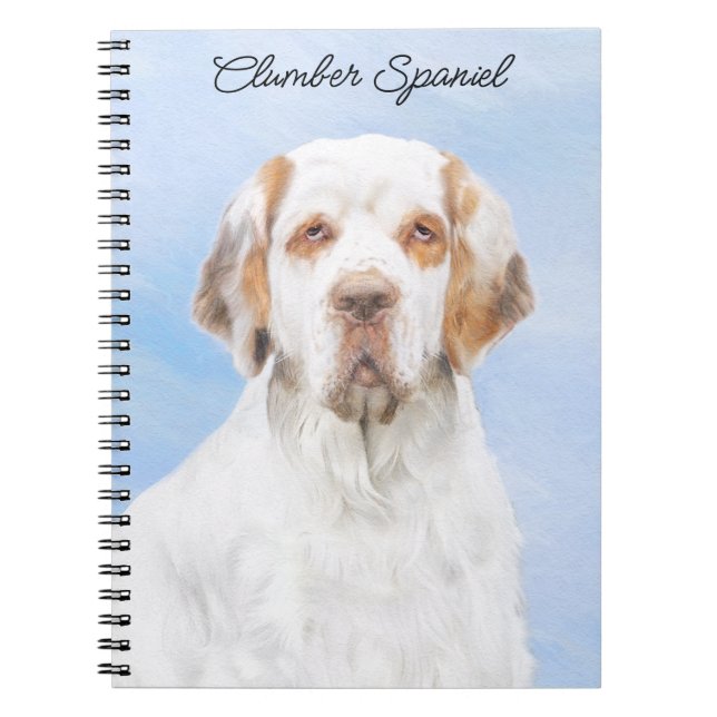 Clumber Spaniel Painting - Cute Original Dog Art Notebook (Front)