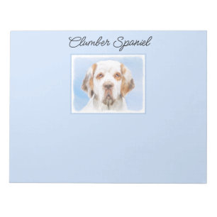 Clumber Spaniel Painting - Cute Original Dog Art Notepad