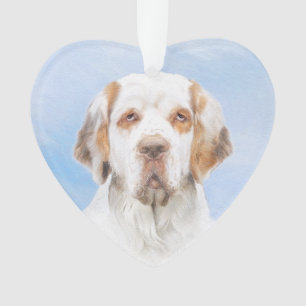 Clumber Spaniel Painting - Cute Original Dog Art Ornament