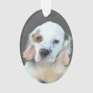 Clumber Spaniel Painting - Cute Original Dog Art Ornament