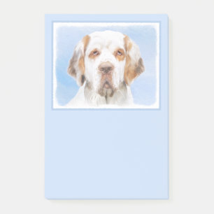 Clumber Spaniel Painting - Cute Original Dog Art Post-it Notes