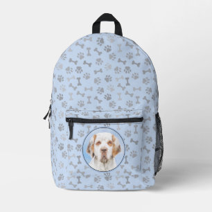 Clumber Spaniel Painting - Cute Original Dog Art Printed Backpack