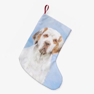 Clumber Spaniel Painting - Cute Original Dog Art Small Christmas Stocking