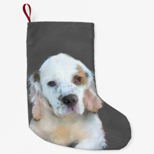Clumber Spaniel Painting - Cute Original Dog Art Small Christmas Stocking