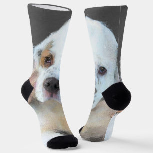Clumber Spaniel Painting - Cute Original Dog Art Socks
