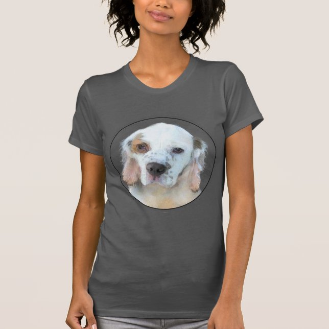 Clumber Spaniel Painting - Cute Original Dog Art T-Shirt (Front)