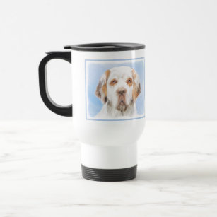 Clumber Spaniel Painting - Cute Original Dog Art Travel Mug