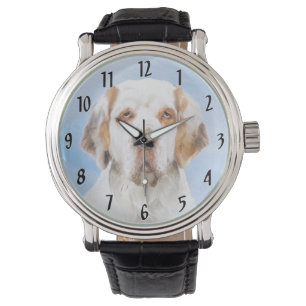 Clumber Spaniel Painting - Cute Original Dog Art Watch