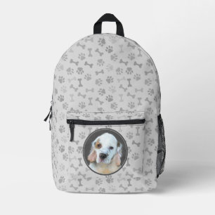 Clumber Spaniel Puppy Painting - Original Dog Art Printed Backpack