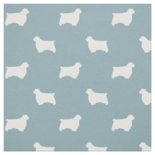 Clumber Spaniel Silhouettes Pattern Fabric