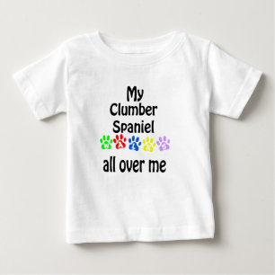 Clumber Spaniel Walks Design Baby T-Shirt