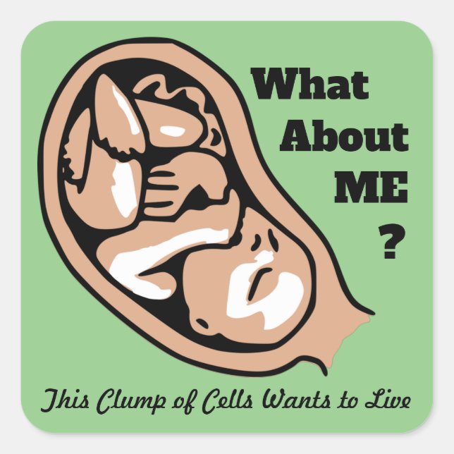 Clump of Cells or Baby PRO-LIFE Square Sticker (Front)