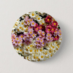 Clump of chrysanthemums 6 cm round badge