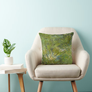 Clumps of Grass by Vincent van Gogh Cushion