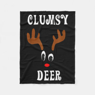 Clumsy Christmas Reindeer Angler Hunt Deer Elk  Fleece Blanket
